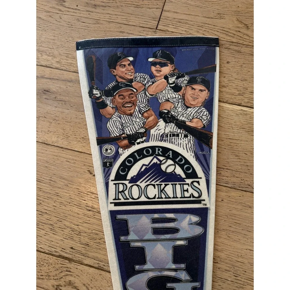 Colorado Rockies Big Bats II Pennant Banner MLB Baseball Team‎ Fan Memorabilia
